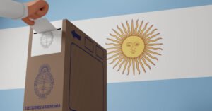 electores argentinos en urna votando