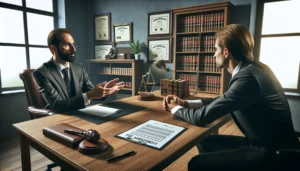 oficina moderna abogados trabajando negociacion juridica