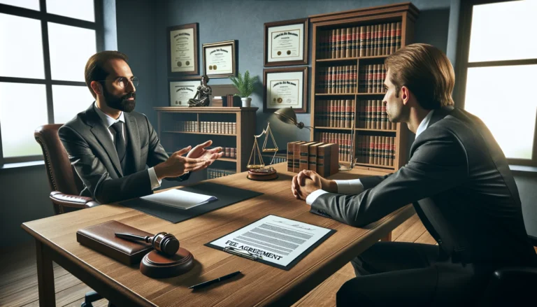 oficina moderna abogados trabajando negociacion juridica