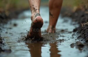 Qué significa la expresión "con los pies en el barro" 22 persona con pies descalzos en barro humedo