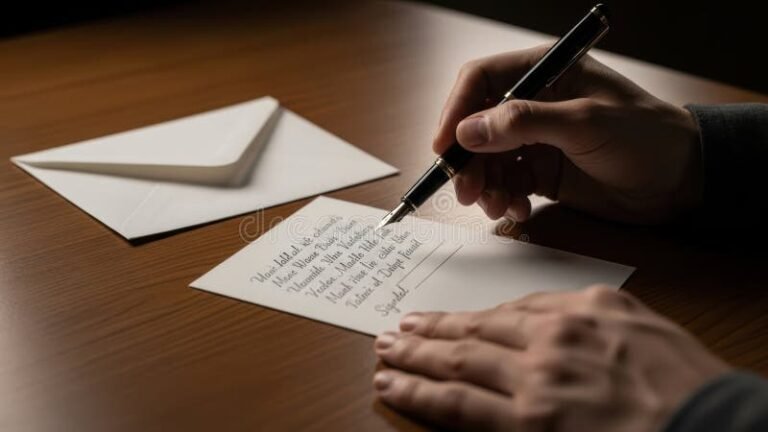 Cómo redactar una nota para pedir vacante en un colegio de forma efectiva 2 persona escribiendo carta formal en escritorio