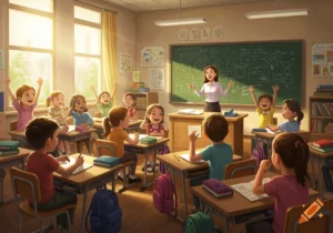 Qué establece el decreto docente en Santa Fe sobre salarios y condiciones 26 profesor ensenando en aula luminosa