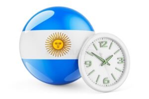 reloj calendario con bandera argentina